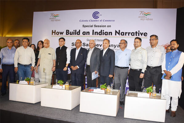 Members of Calcutta Chamber of Commerce with the Hon'ble Member, EAC- PM Mr. Sanjeev Sanyal.